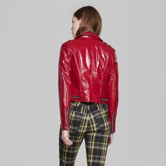 51wild Fable Red Faux Leather Jacket 